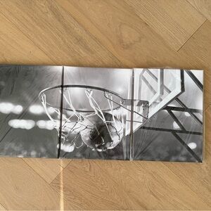 Amazon Black and White Basketball Hoop Triptych Wall Art